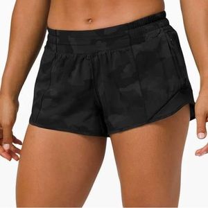 Lululemon Black Camo Hotty Hot Shorts